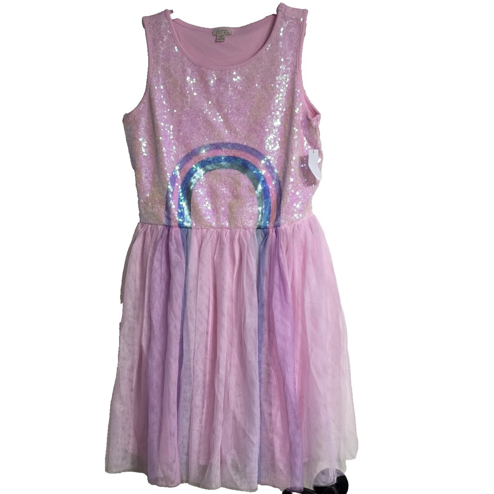 Zunie Ombre Girls Rainbow Tutu Dress Sequin Sparkle Tulle Ruffle Skirt XXL 16-18